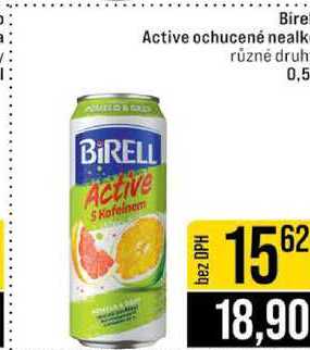 BIRELL  Active ochucené nealko různé druh 0,5 l