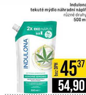  Indulona tekuté mýdlo náhradní náplň různé druhy 500 ml
