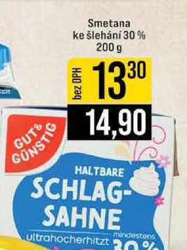 Smetana ke šlehání 30% 200 g 