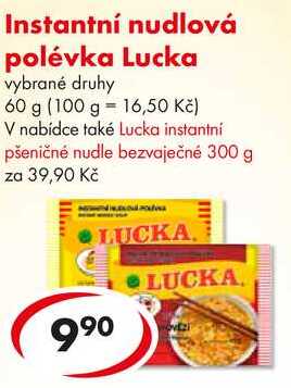 Instantní nudlová polévka Lucka, 60 g 