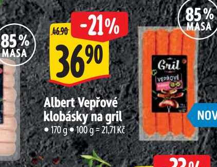   Albert Vepřové klobásky na gril 170 g 