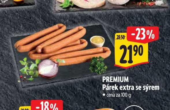  PREMIUM Párek extra se sýrem 100 g 