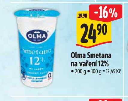   Olma Smetana na vaření 12% 200 g 
