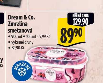   Dream & Co Zmrzlina smetanová  900 ml 