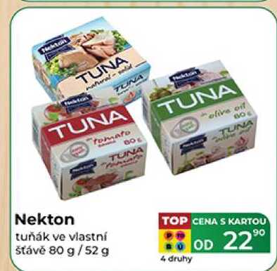 Nekton tuňák ve vlastní šťávě 80 g/52 g  