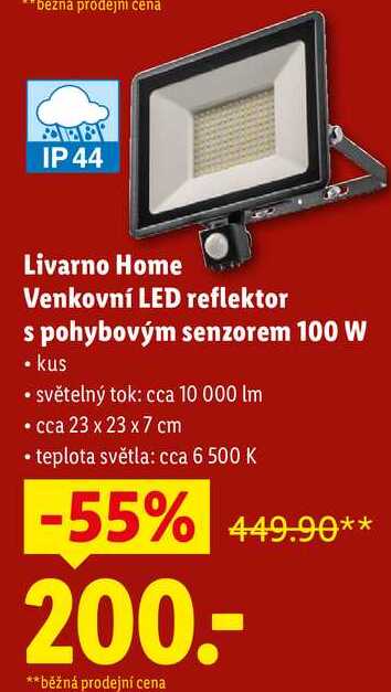 Livarno Home Venkovní LED reflektor s pohybovým senzorem 100 W 