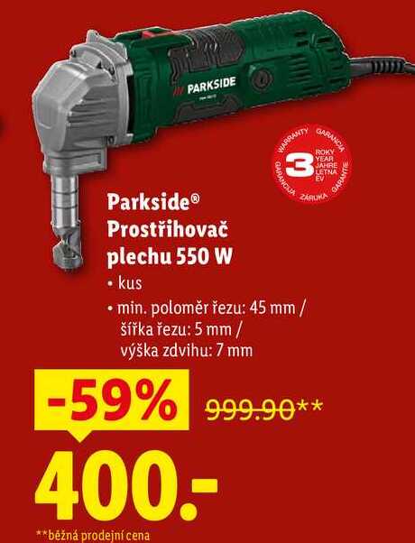 Parkside Prostřihovač plechu 550 W
