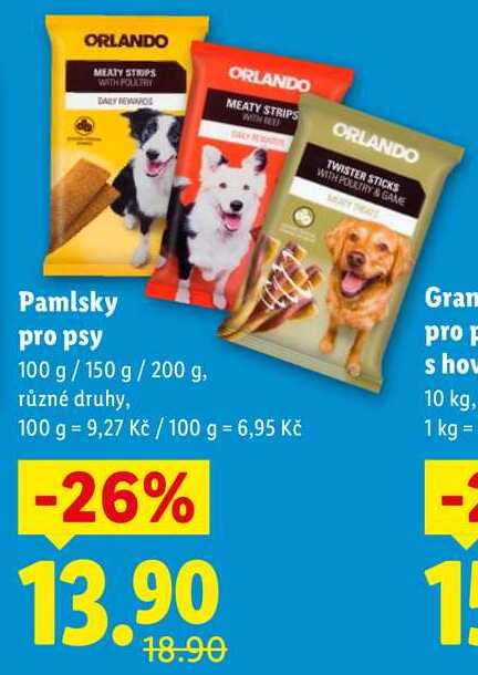 Pamlsky pro psy, 100 g/150 g/200 g