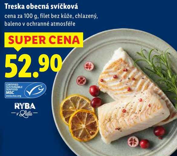 Treska obecná svíčková, cena za 100 g