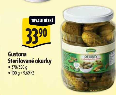 Gustona Sterilované okurky 370/350 g 