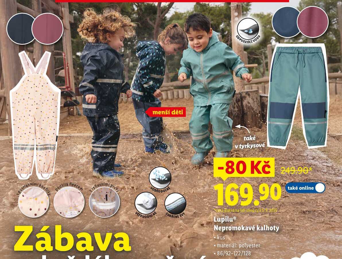 Lupilu Nepromokavé kalhoty 