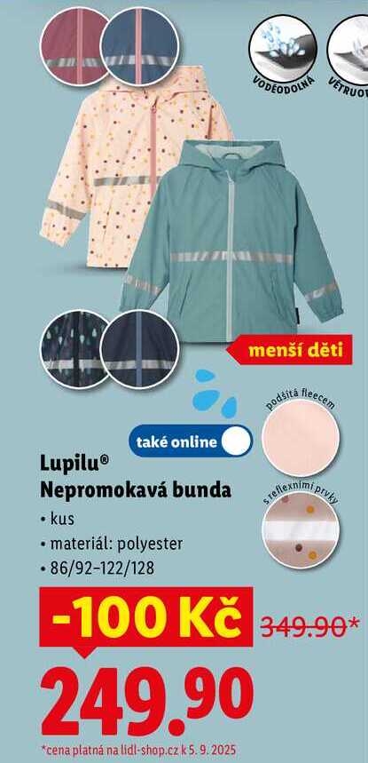 Lupilu Nepromokavá bunda