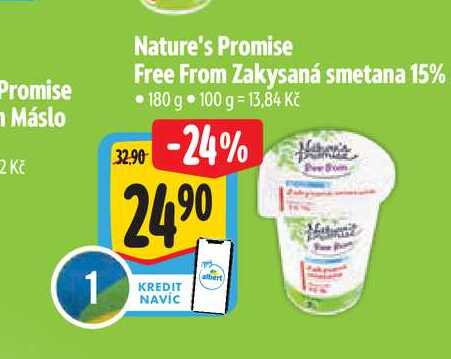   Nature's Promise Free From Zakysaná smetana 15% 180 g 
