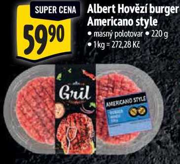 Albert Hovězí burger Americano style, 220 g