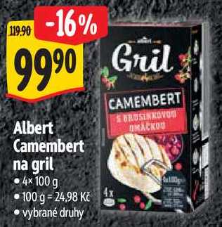 Albert Camembert na gril, 4x 100 g 
