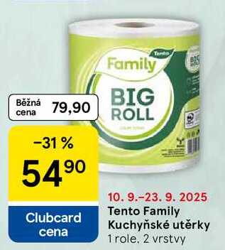Tento Family Kuchyňské utěrky, 1 role. 2 vrstvy 