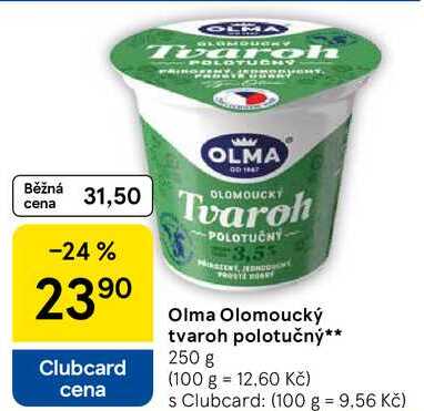 Olma Olomoucký tvaroh polotučný, 250 g  