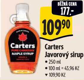 Carters Javorový sirup, 250 ml