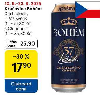 Krušovice Bohém, 0.5 l v akci