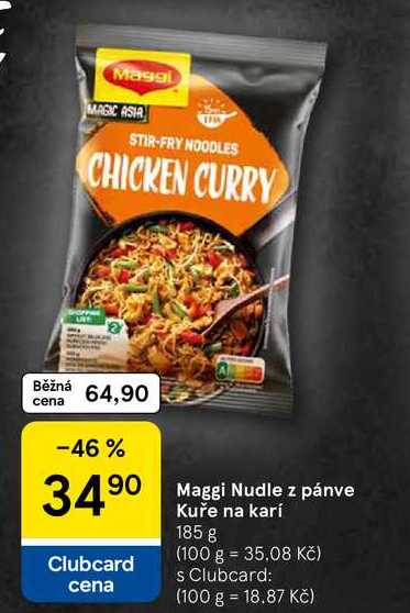 Maggi Nudle z pánve Kuře na karí, 185 g 