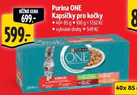 Purina ONE Kapsičky pro kočky, 40x 85 g 