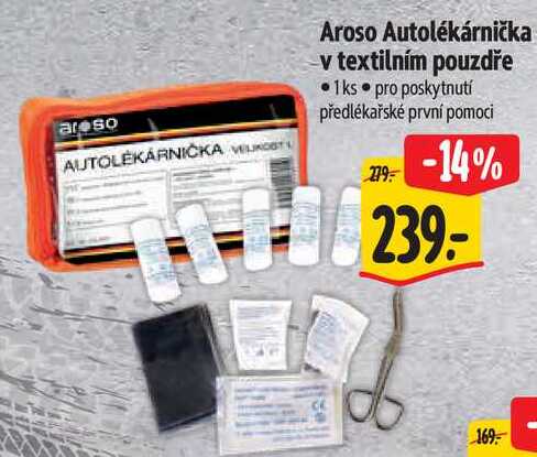 Aroso Autolékárnička v textilním pouzdře 