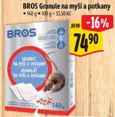 BROS Granule na myši a potkany, 140 g 