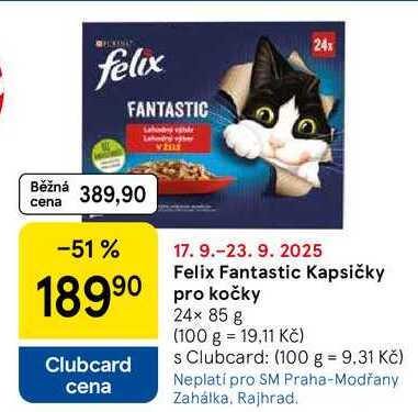 Felix Fantastic Kapsičky pro kočky, 24× 85 g 