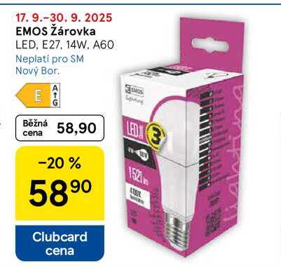 EMOS Žárovka LED, E27, 14W. A60 