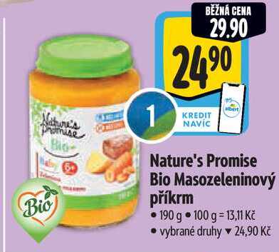 Nature's Promise Bio Masozeleninový příkrm, 190 g