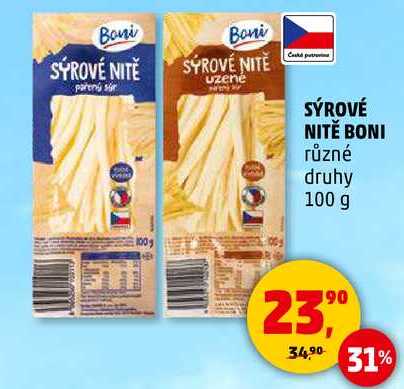 SÝROVÉ NITĚ BONI různé druhy, 100 g 
