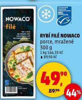 RYBÍ FILÉ NOWACO porce, mražené, 300 g 