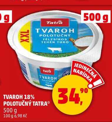 TVAROH 18% POLOTUČNÝ TATRA, 500 g  