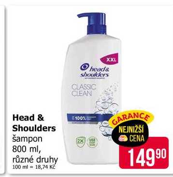 Head & Shoulders šampon 800ml, vybrané druhy