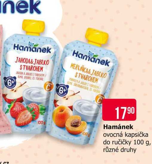Hamánek ovocná kapsička do ručičky 100 g, různé druhy