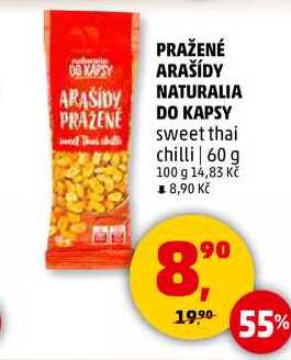 PRAŽENÉ ARAŠÍDY NATURALIA DO KAPSY sweet thai chilli, 60 g