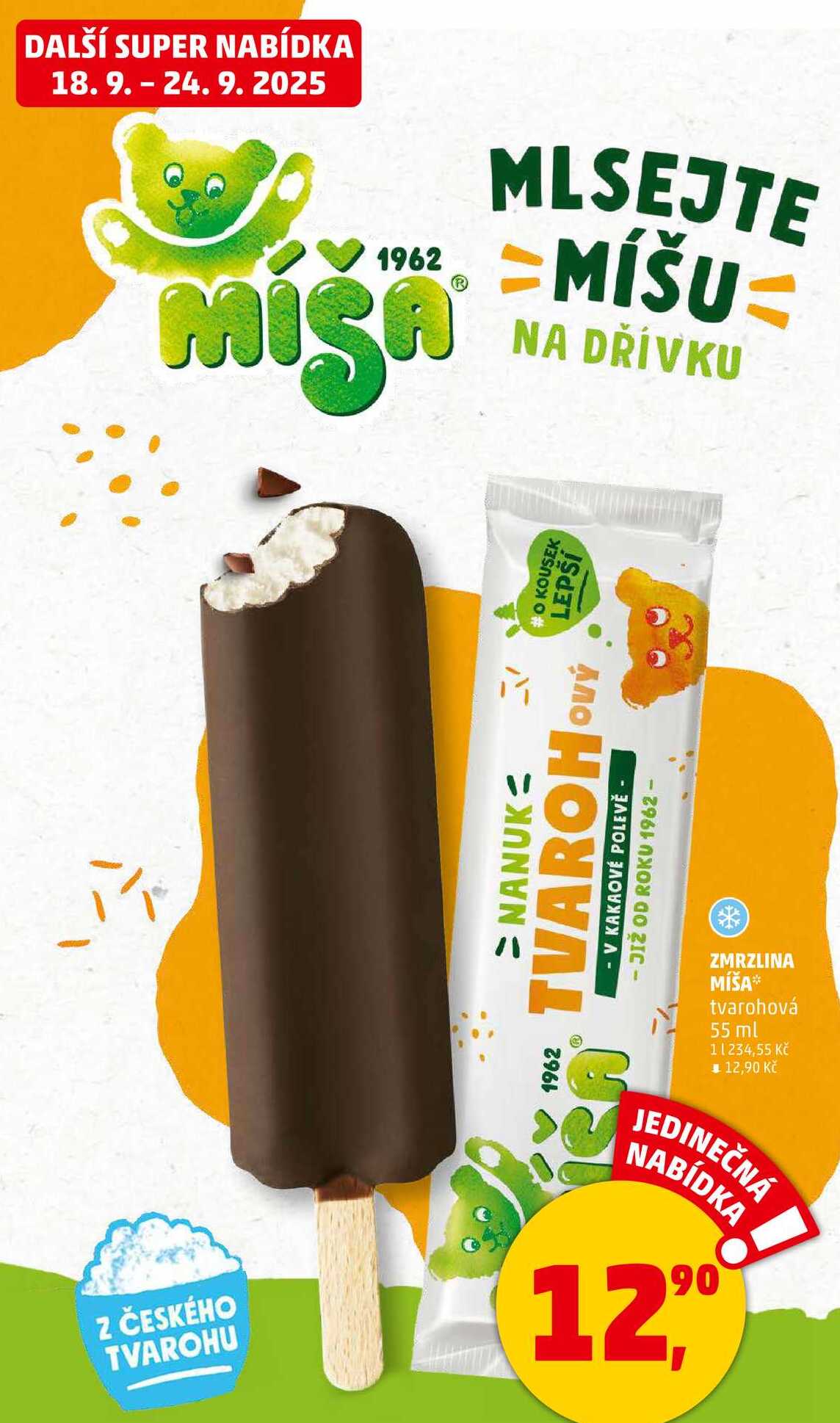 ZMRZLINA MÍŠA  tvarohová, 55 ml 