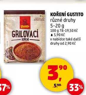 KOŘENÍ GUSTITO různé druhy, 5-20 g 