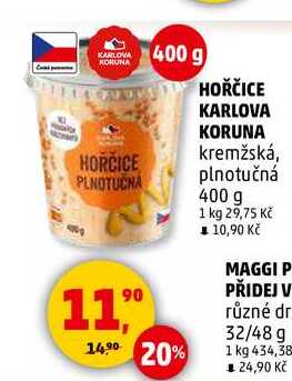 HOŘČICE KARLOVA KORUNA kremžská, plnotučná, 400 g 