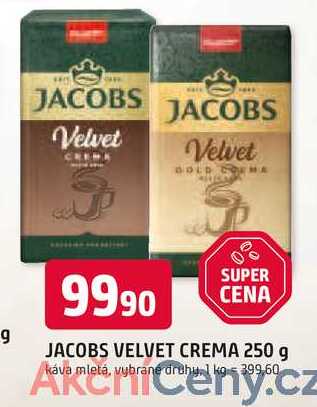 JACOBS VELVET CREMA 250 g káva mletá