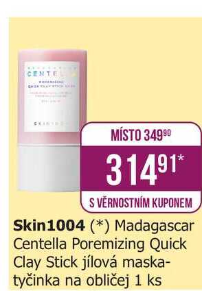 Skin1004 Madagascar Centella Poremizing Quick Clay Stick jílová maska- tyčinka na obličej 1 ks 