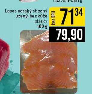 Losos norský obecný uzený, bez kůže 100 g