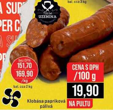 Klobása papriková pálivá 100 g