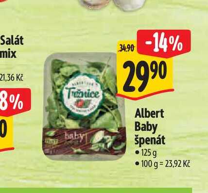   Albert Baby špenát 125 g 