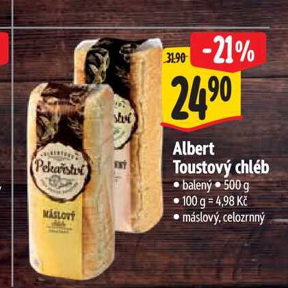  Albert Toustový chléb balený 500 g 