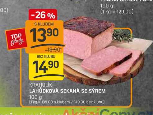 LAHŮDKOVÁ SEKANÁ SE SÝREM 100 g