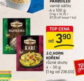 J.C.HORN KOŘENÍ různé druhy 4-30 g