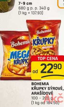 BOHEMIA KŘUPKY SÝROVÉ, ARAŠÍDOVÉ 100 - 200 g 