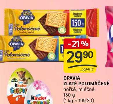 Opavia Zlaté Polomáčené sušenky 150g
