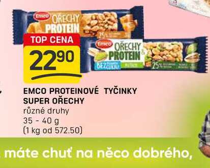 EMCO PROTEINOVÉ TYČINKY SUPER OŘECHY různé druhy 35-40 g 